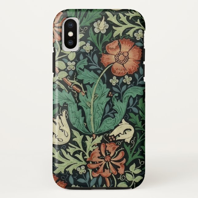 William Morris Compton Floral Art Nouveau Pattern Case-Mate iPhone Case (Back)