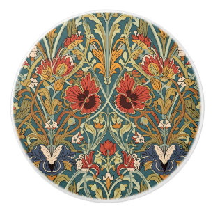 William Morris Compton Floral Art Nouveau Pattern Ceramic Knob