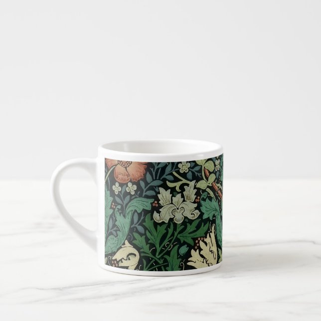 William Morris Compton Floral Art Nouveau Pattern Espresso Cup (Left)