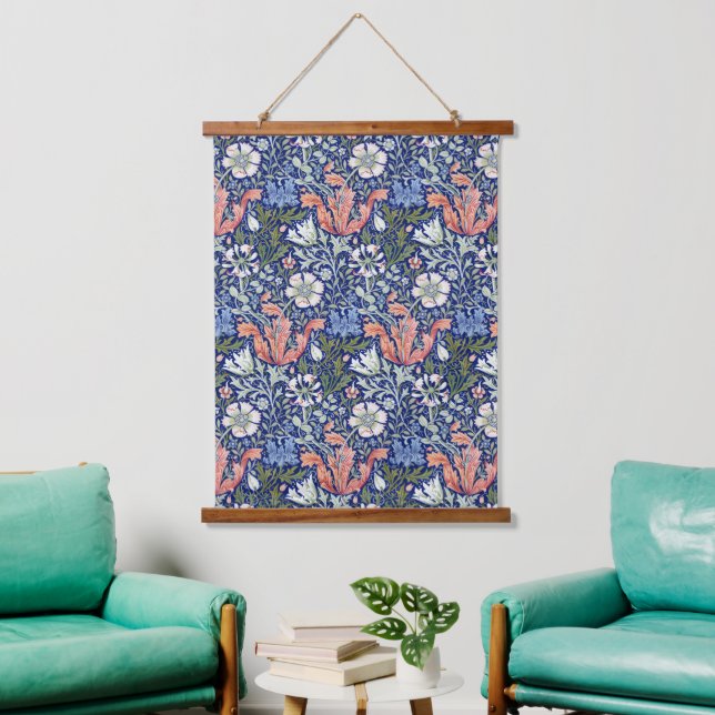 William Morris Compton Floral Art Nouveau Pattern Hanging Tapestry (Living Room)