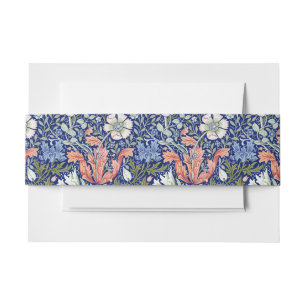William Morris Compton Floral Art Nouveau Pattern Invitation Belly Band