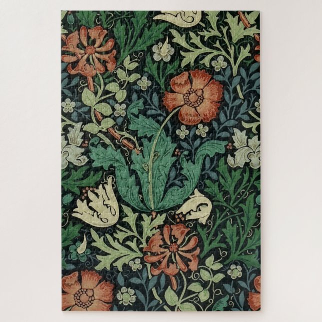 William Morris Compton Floral Art Nouveau Pattern Jigsaw Puzzle (Vertical)