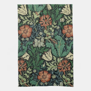 William Morris Compton Floral Art Nouveau Pattern Kitchen Towel