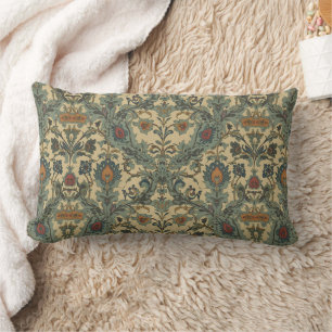 William Morris Compton Floral Art Nouveau Pattern Lumbar Pillow