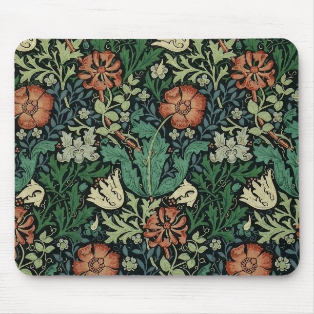 William Morris Compton Floral Art Nouveau Pattern Mouse Pad (Front)