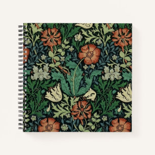 William Morris Compton Floral Art Nouveau Pattern Notebook