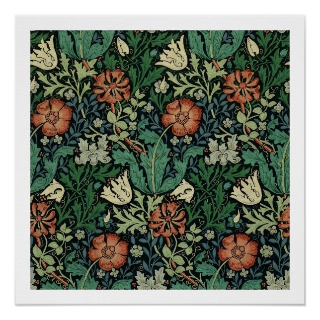 William Morris Compton Floral Art Nouveau Pattern Poster (Front)