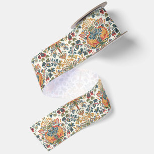 William Morris Compton Floral Art Nouveau Pattern Satin Ribbon