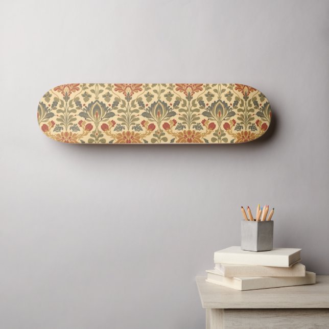 William Morris Compton Floral Art Nouveau Pattern Skateboard (Wall Art (Horz))
