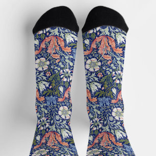 William Morris Compton Floral Art Nouveau Pattern Socks