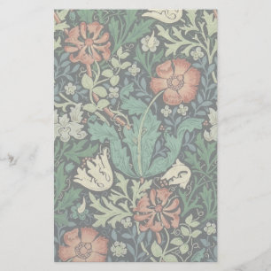 William Morris Compton Floral Art Nouveau Pattern Stationery