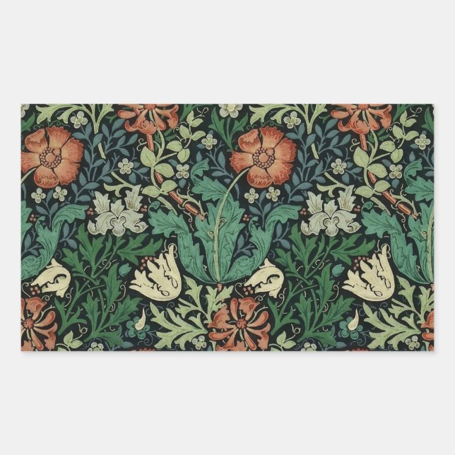 William Morris Compton Floral Art Nouveau Pattern Sticker (Front)