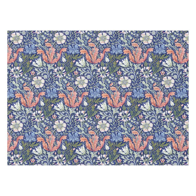 William Morris Compton Floral Art Nouveau Pattern Tablecloth (Front (Horizontal))