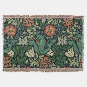 William Morris Compton Floral Art Nouveau Pattern Throw Blanket