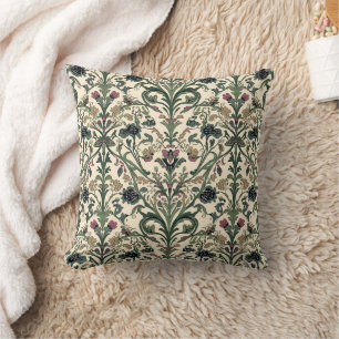 William Morris Compton Floral Art Nouveau Pattern Throw Pillow