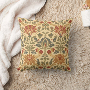 William Morris Compton Floral Art Nouveau Pattern Throw Pillow