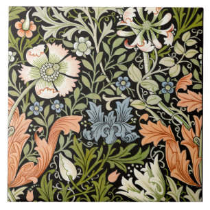 William Morris Compton Floral Art Nouveau Pattern Tile