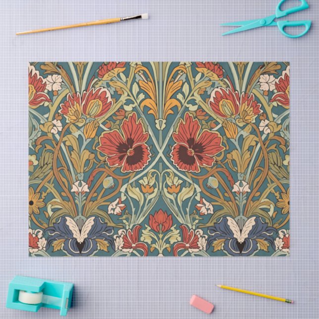 William Morris Compton Floral Art Nouveau Pattern Tissue Paper (Craft)