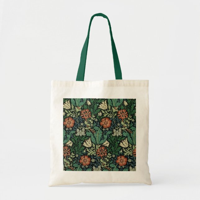 William Morris Compton Floral Art Nouveau Pattern Tote Bag (Front)
