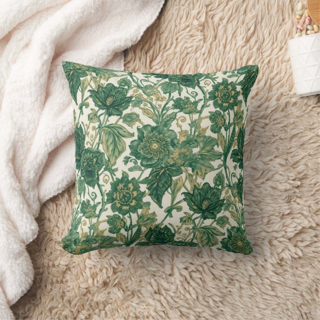 William Morris Compton greenery Art Nouveau  Throw Pillow (Blanket)