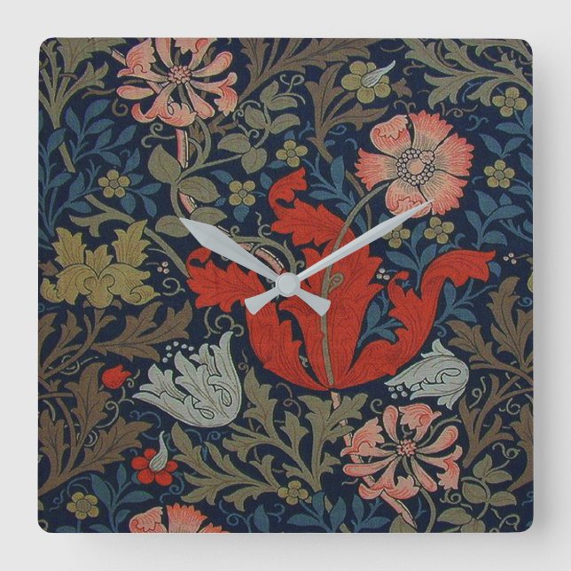 William Morris Compton Timepiece Square Wall Clock (Front)