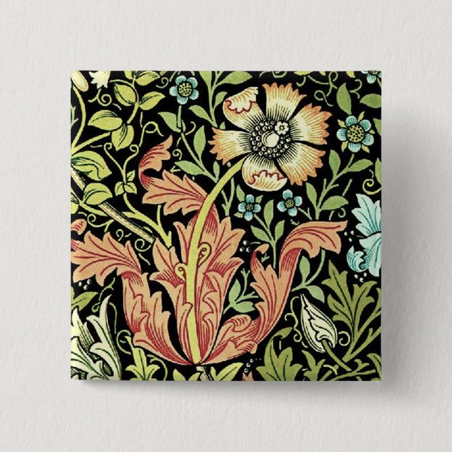 William Morris Compton Wallpaper Classic 2 Inch Square Button (Front)