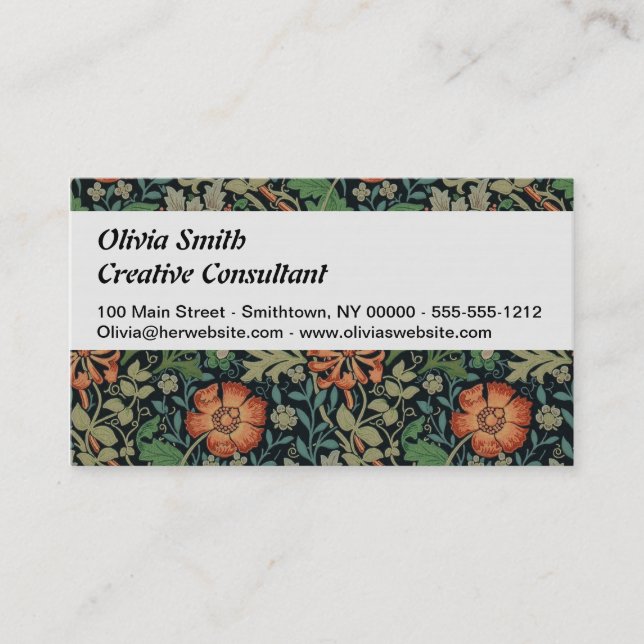 William Morris Compton Wallpaper Classic Business Card (Front)