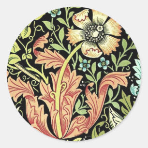 William Morris Compton Wallpaper Classic Classic Round Sticker