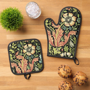 William Morris Compton Wallpaper Classic Oven Mitt & Pot Holder Set