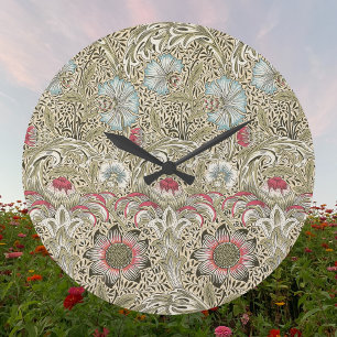 William Morris Corncockle Cream Blue and Rose Large Clock
