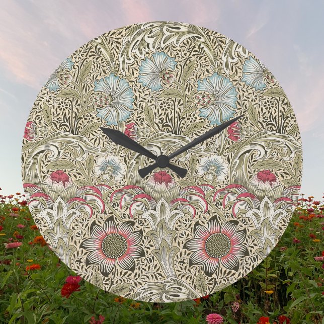 William Morris Corncockle Cream Blue and Rose Large Clock (Creator Uploaded)