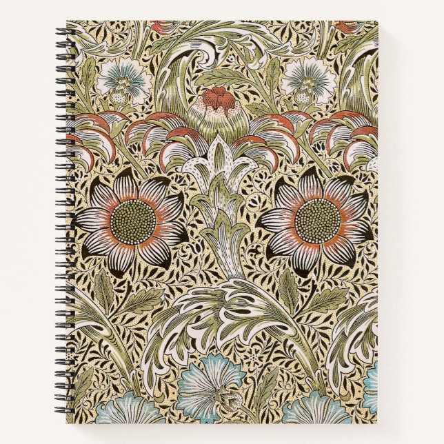 William Morris Corncockle Vintage Floral Notebook (Front)