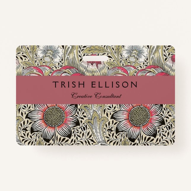 William Morris Corncockle wallpaper floral  Badge (Front)