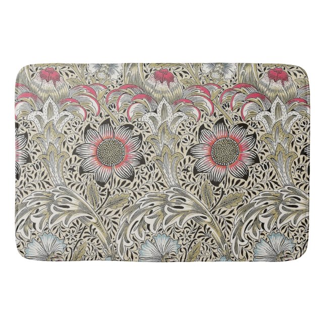 William Morris Corncockle wallpaper floral  Bath Mat (Front)