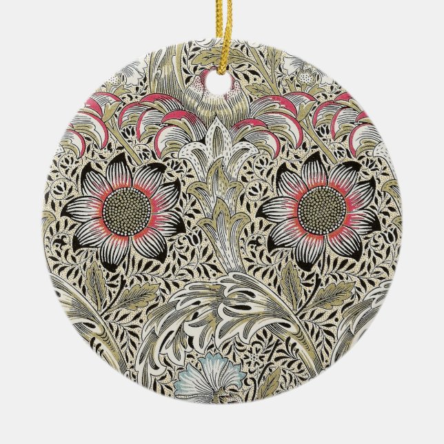 William Morris Corncockle wallpaper floral  Ceramic Ornament (Front)