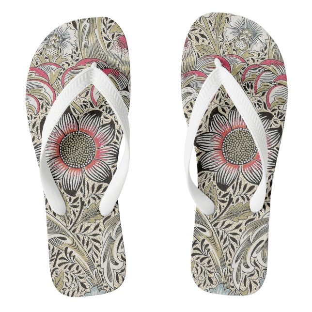 William Morris Corncockle wallpaper floral  Flip Flops (Footbed)