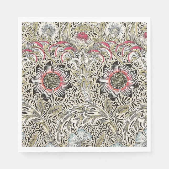 William Morris Corncockle wallpaper floral  Napkin (Front)