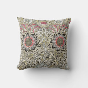 William Morris Corncockle wallpaper floral  Throw Pillow