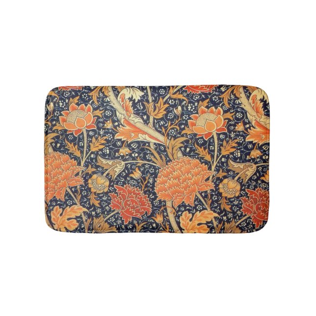 William Morris Cray Floral Art Nouveau Pattern Bath Mat (Front)