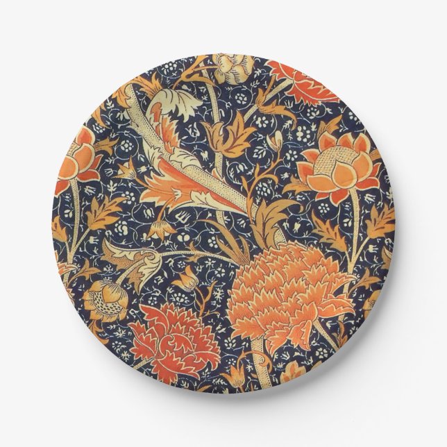 William Morris Cray Floral Art Nouveau Pattern Paper Plate (Front)