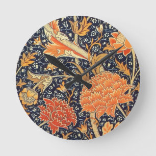 William Morris Cray Floral Art Nouveau Pattern Round Clock
