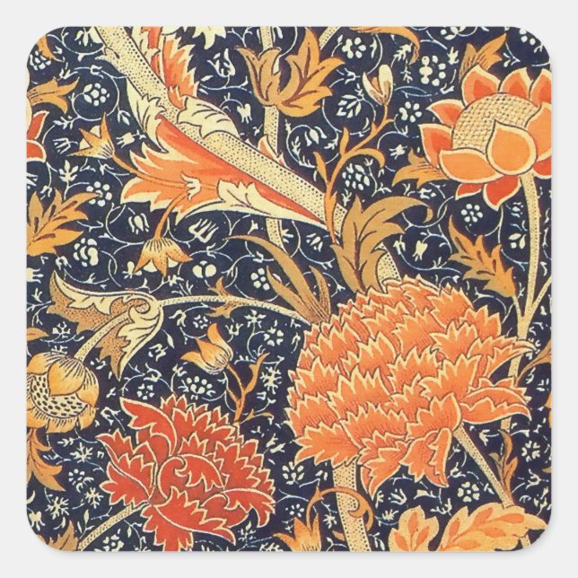 William Morris Cray Floral Art Nouveau Pattern Square Sticker (Front)