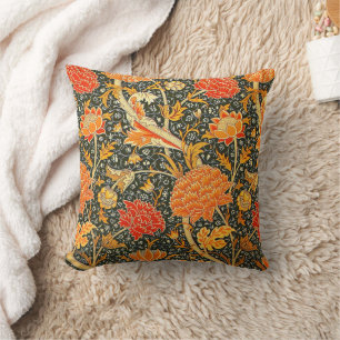 William Morris Cray Floral Pattern Vintage Throw Pillow