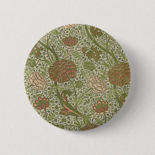 William Morris Cray Sage Flower Floral Botanical 2 Inch Round Button