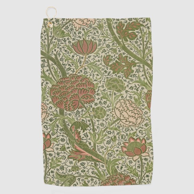 William Morris Cray Sage Flower Floral Botanical Golf Towel (Front)