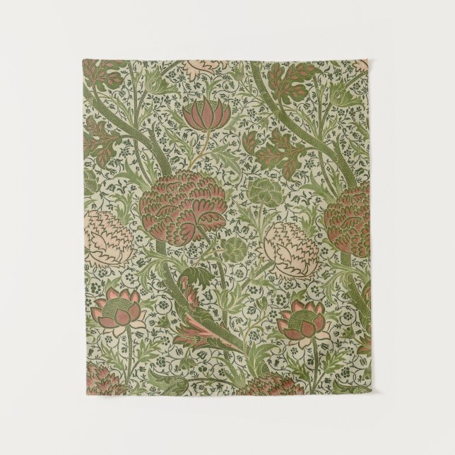 William Morris Cray Sage Flower Floral Botanical Tapestry (Front)