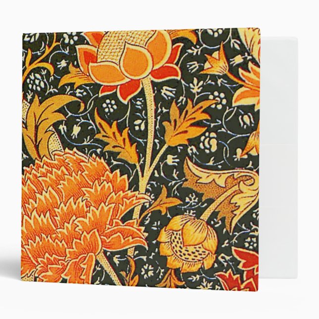 William Morris Cray Wallpaper Flower Pattern Binder (Front/Inside)