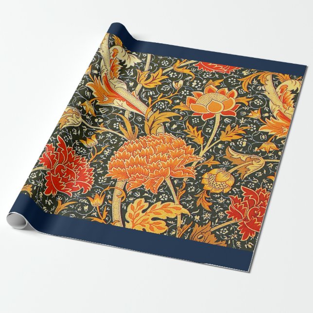 William Morris Cray Wallpaper Flower Pattern Wrapping Paper (Unrolled)