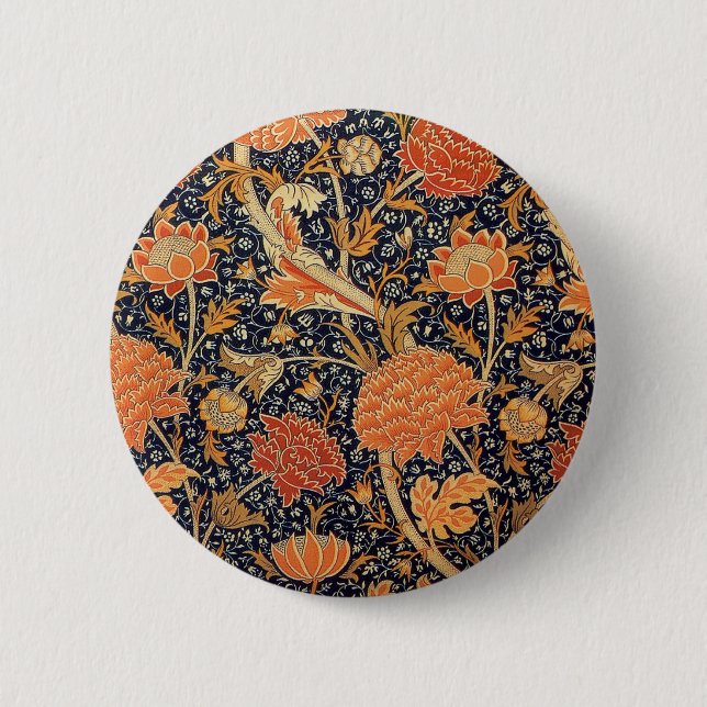 William Morris Cray Wallpaper Pattern 2 Inch Round Button (Front)