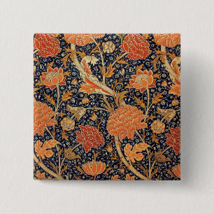 William Morris Cray Wallpaper Pattern 2 Inch Square Button